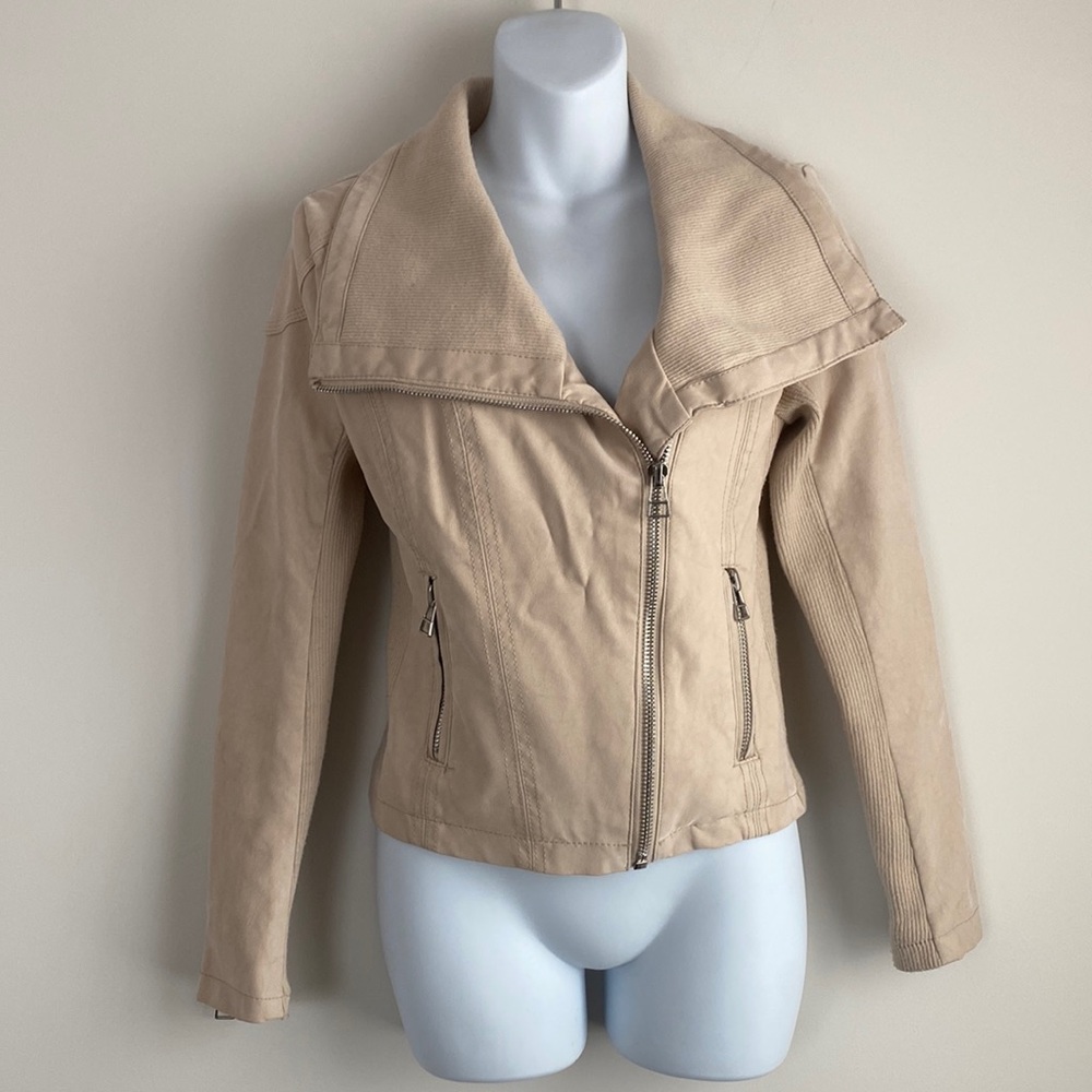 Faux Suede Microfiber Moto Jacket